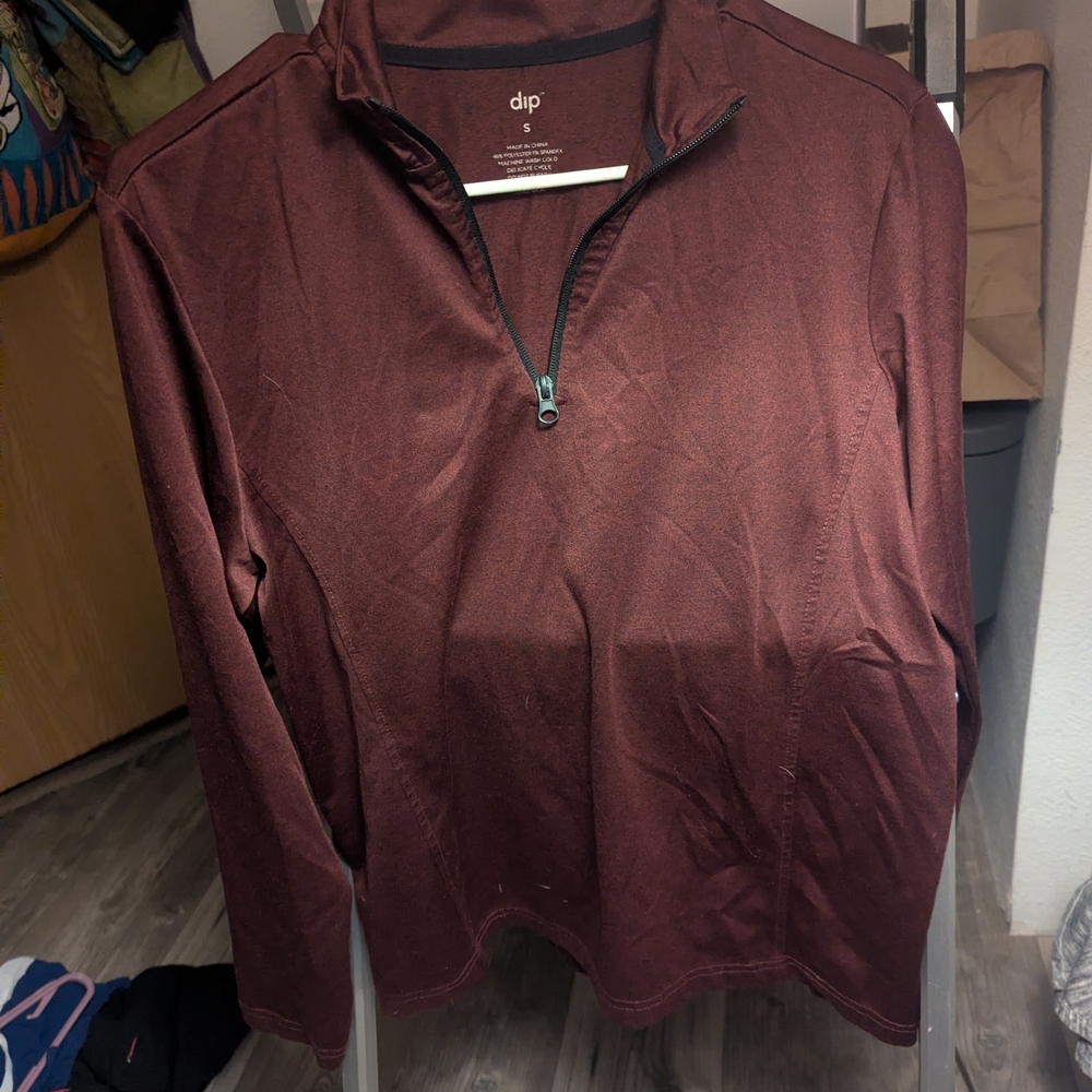 Dip Men's Maroon Zip-Up Sweater